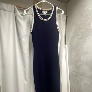 Caroline Constas Navy Blue Midi Dress